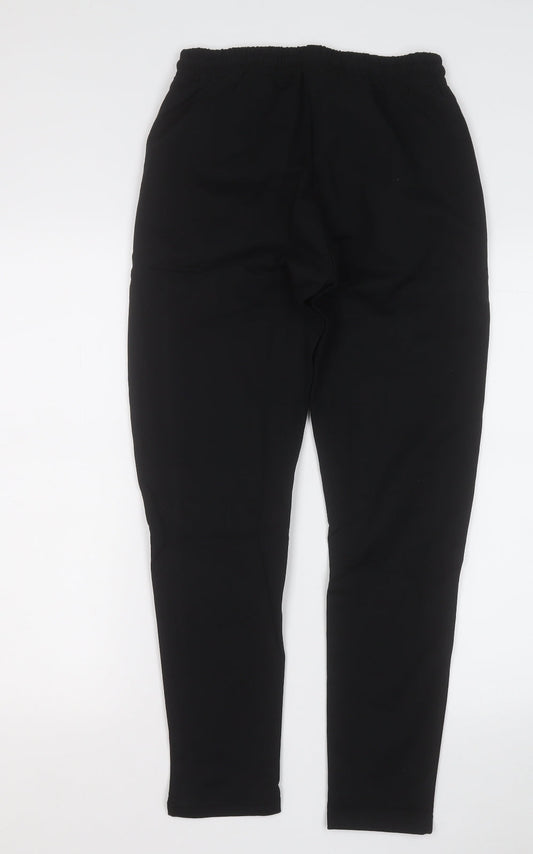 No Drama Womens Black  Cotton Jogger Trousers Size M L26 in Regular