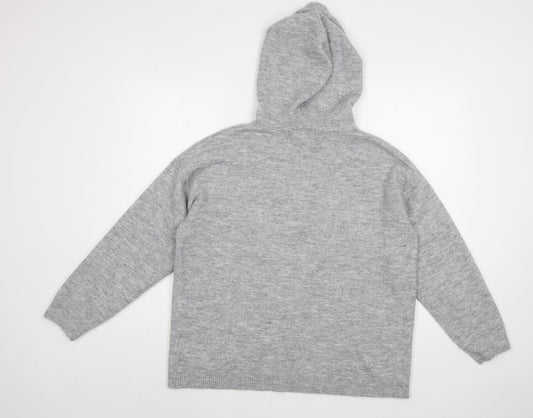Dunnes Stores Womens Grey  Acrylic Pullover Hoodie Size M  Pullover