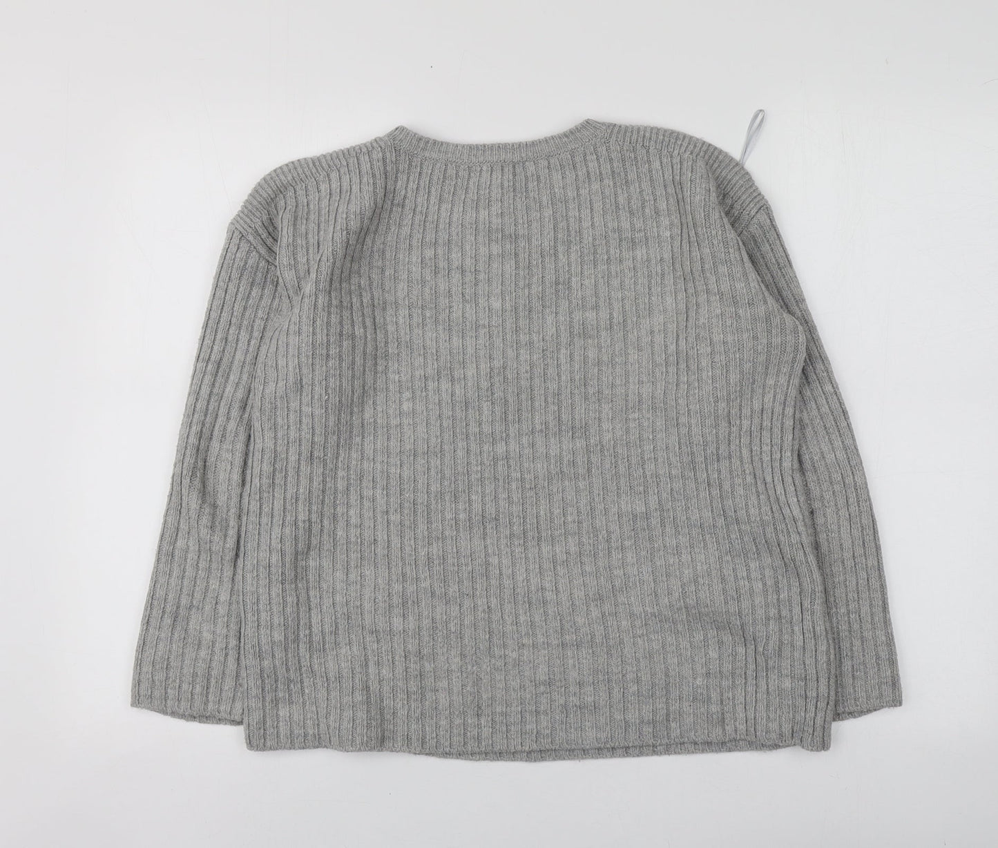 Dorothy Perkins Womens Grey Round Neck  Acrylic Pullover Jumper Size 10