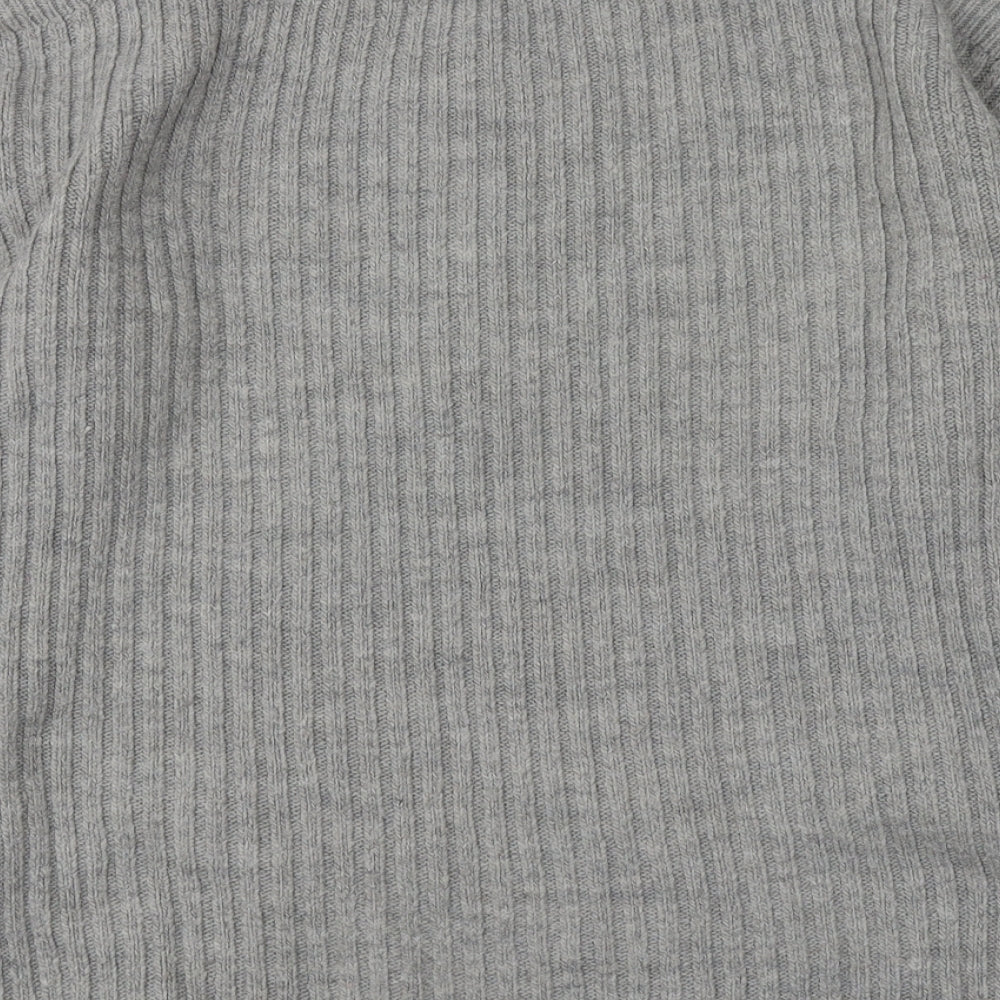 Dorothy Perkins Womens Grey Round Neck  Acrylic Pullover Jumper Size 10
