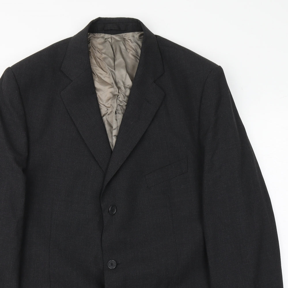 Marks and Spencer Mens Grey  Polyester Jacket Suit Jacket Size 44