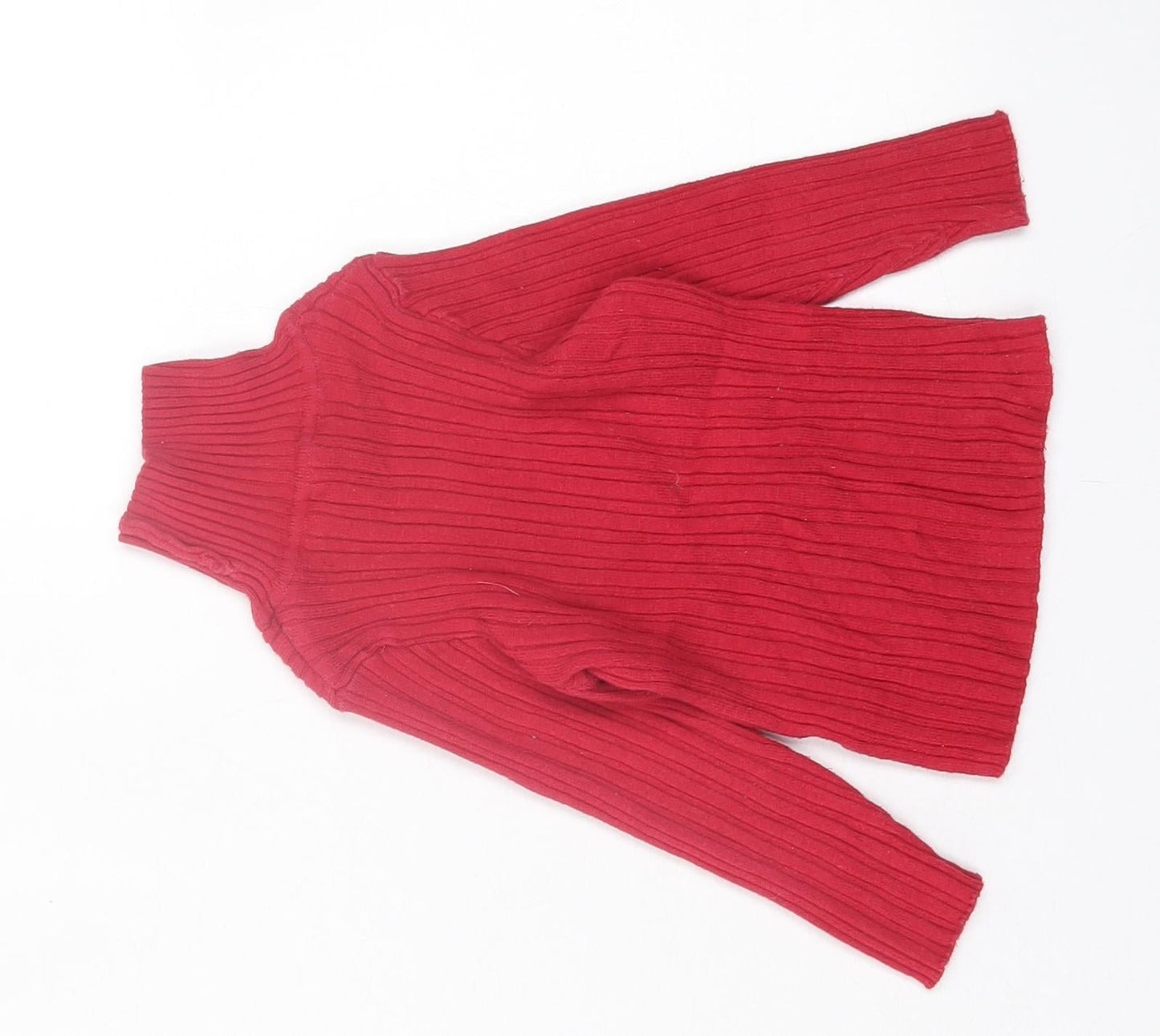 Nutmeg Girls Red Cotton Basic Casual Size 2 Years High Neck Pullover