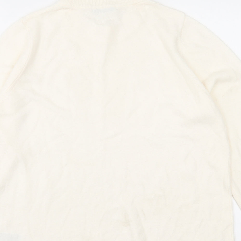 Marks and Spencer Womens Ivory Crew Neck Acrylic Pullover Jumper Size 14