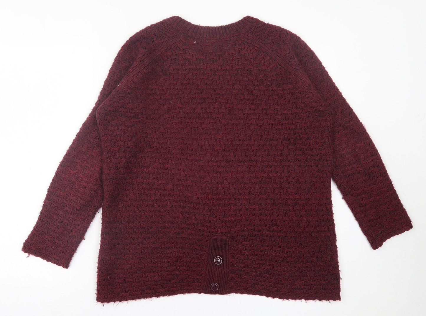 New Look Womens Purple Crew Neck Acrylic Pullover Jumper Size M