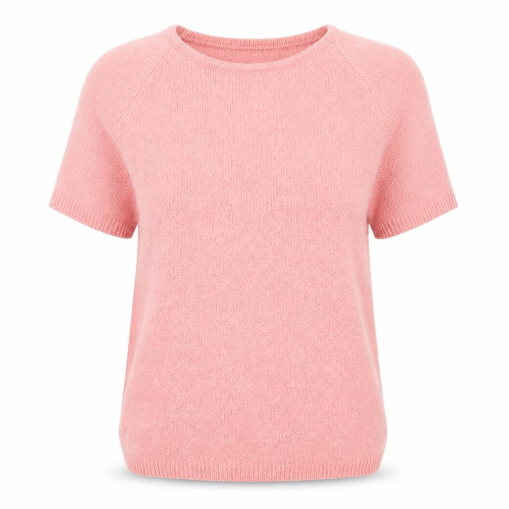 Berkertex Womens Pink Acrylic Basic T-Shirt Size 10 Crew Neck