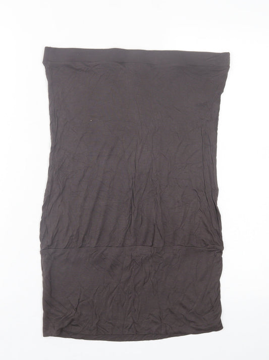 Warehouse Womens Grey Viscose A-Line Skirt Size 14