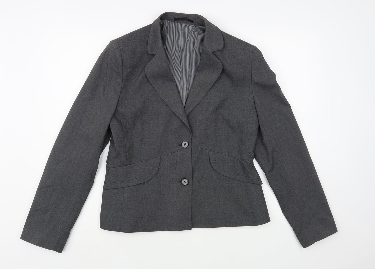 Icona Womens Grey Jacket Blazer Size 12 Button