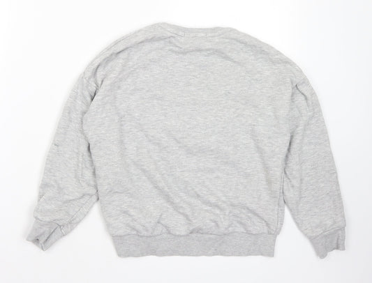 Marks and Spencer Girls Grey Cotton Pullover Sweatshirt Size 9-10 Years - You Got This