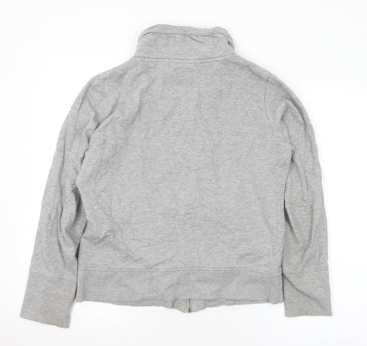 TOM TAILOR Womens Grey Cotton Full Zip Sweatshirt Size L Zip