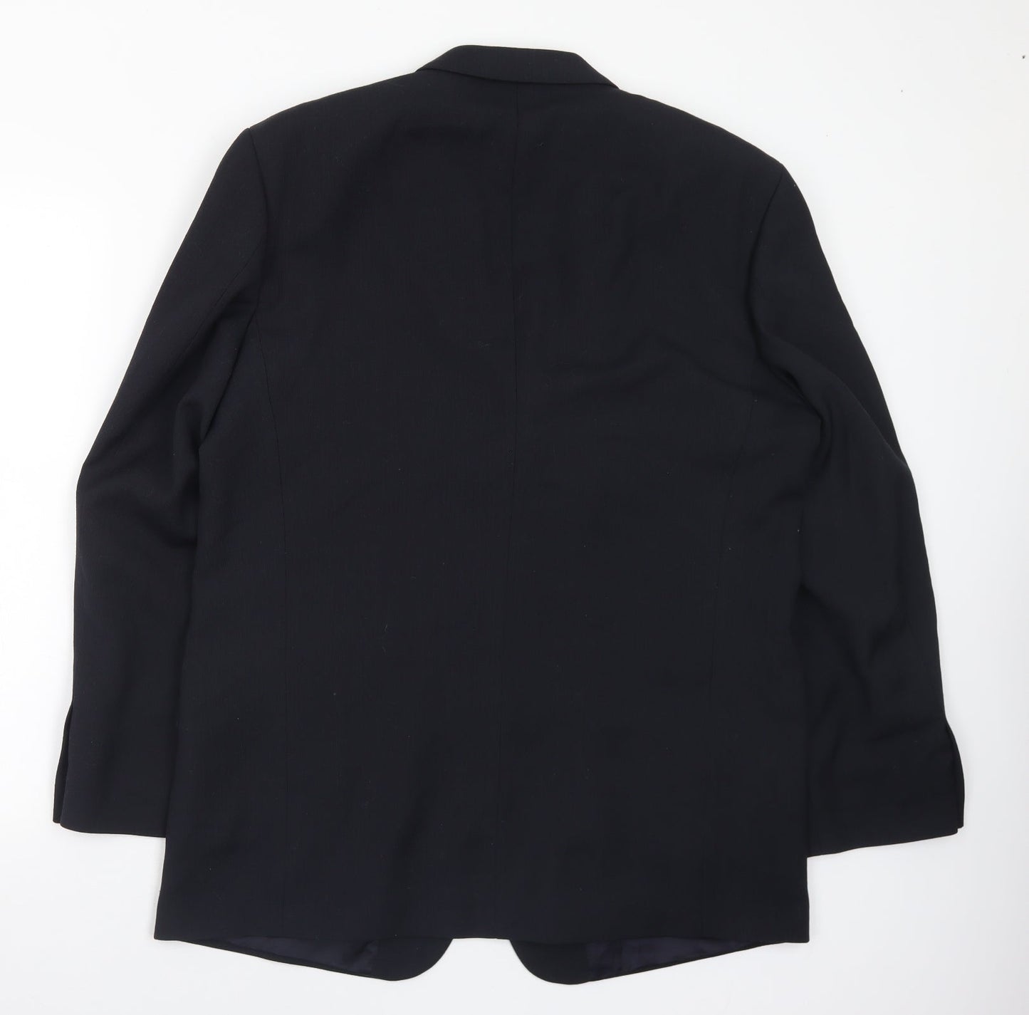 David Moss Mens Black Polyester Jacket Suit Jacket Size 44