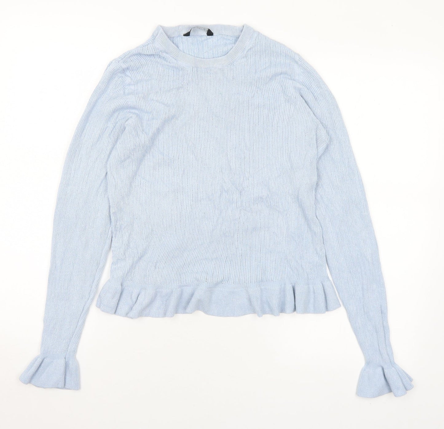 Select Womens Blue Crew Neck Viscose Pullover Jumper Size 18