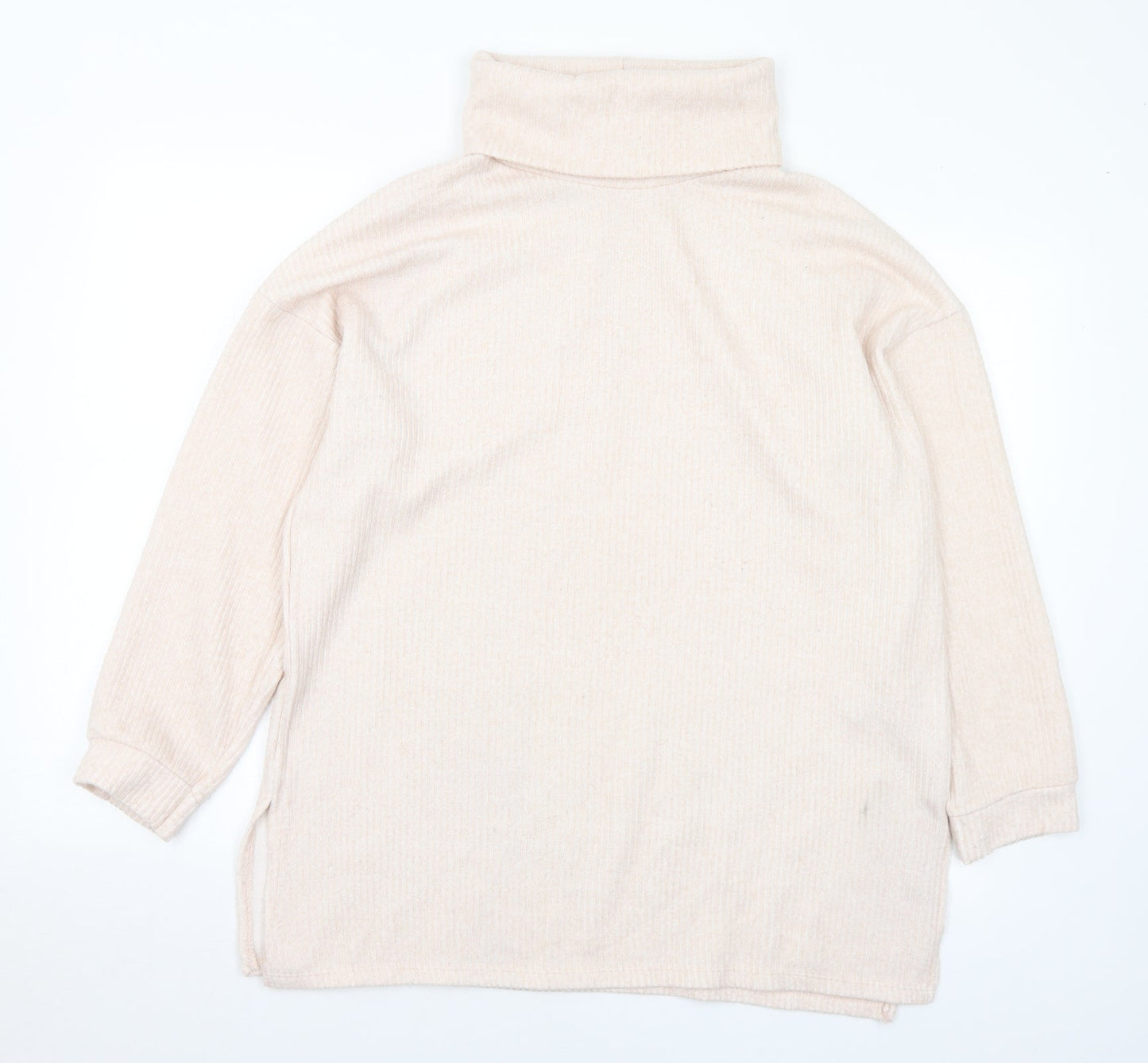 New Look Womens Pink Roll Neck Polyester Pullover Jumper Size L