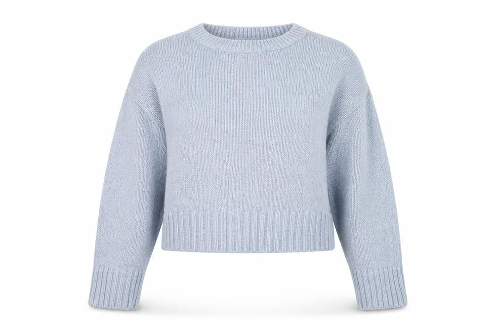New Look Womens Blue Crew Neck Acrylic Pullover Jumper Size S