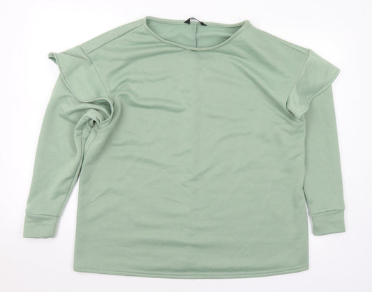 Evans Womens Green Polyester Pullover Sweatshirt Size 14