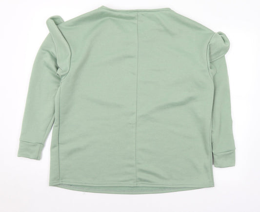 Evans Womens Green Polyester Pullover Sweatshirt Size 14