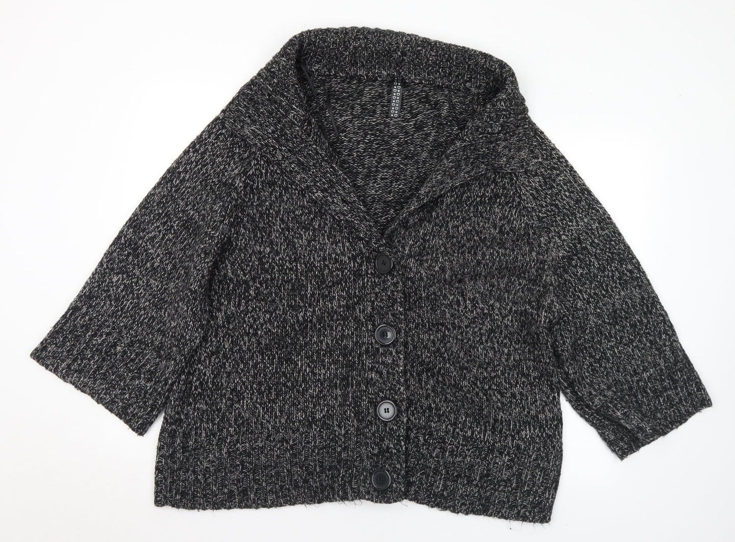 Preworn Womens Grey Collared Acrylic Cardigan Jumper Size 18 - 18-20
