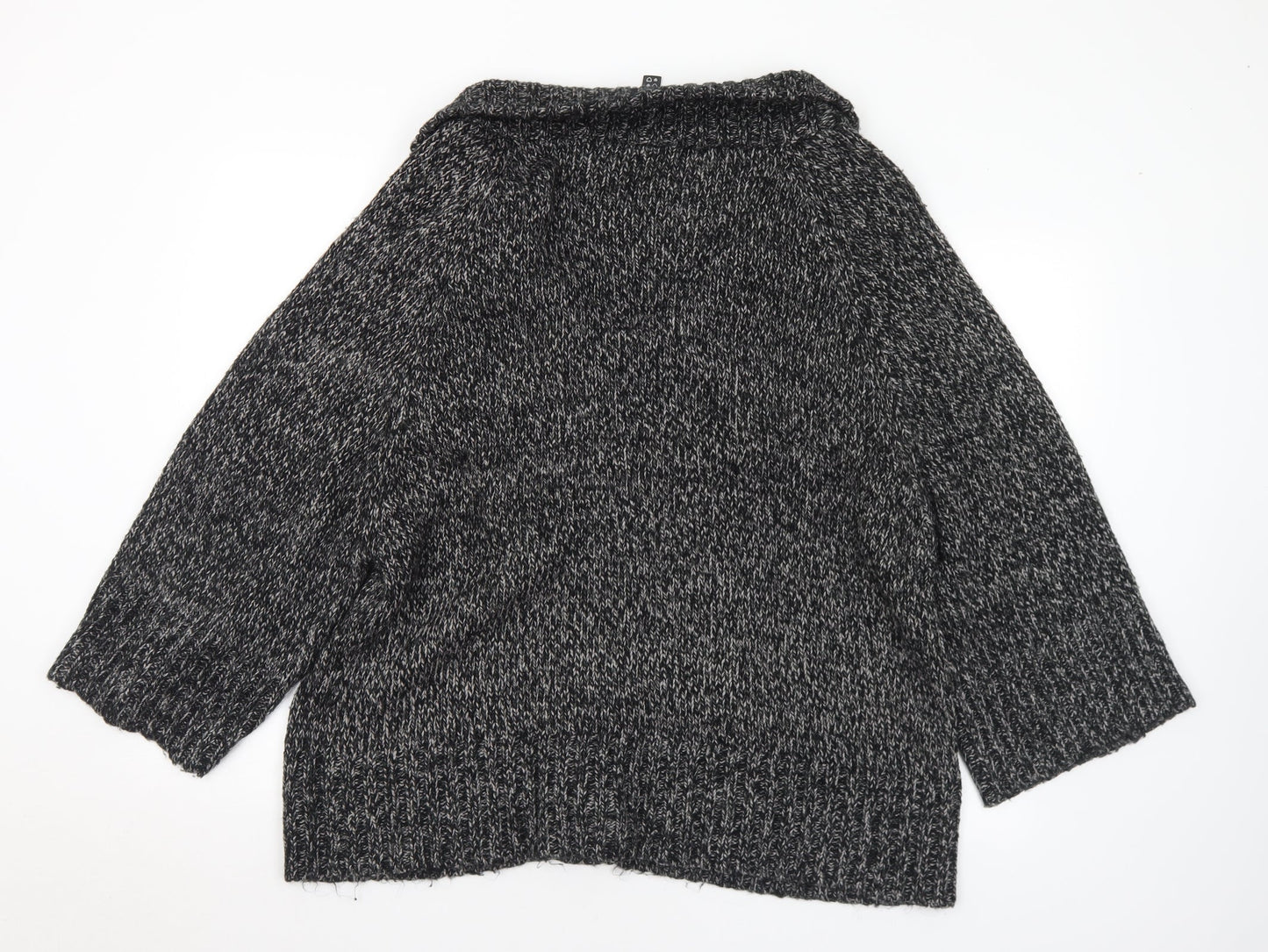 Preworn Womens Grey Collared Acrylic Cardigan Jumper Size 18 - 18-20