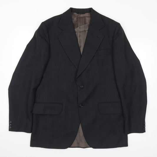 Maeson Mens Grey Plaid Wool Jacket Suit Jacket Size 41