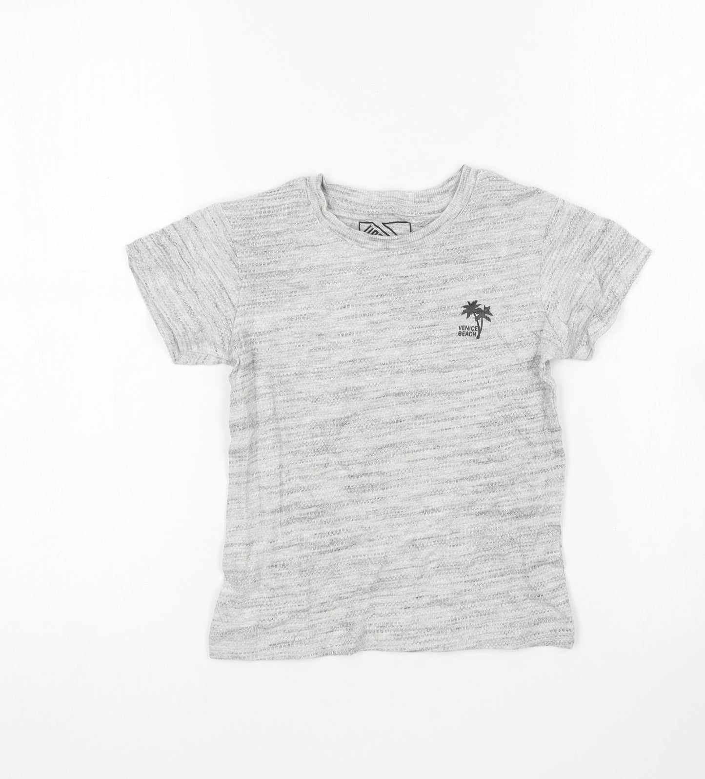 Matalan Boys Grey Cotton Basic T-Shirt Size 4 Years Round Neck