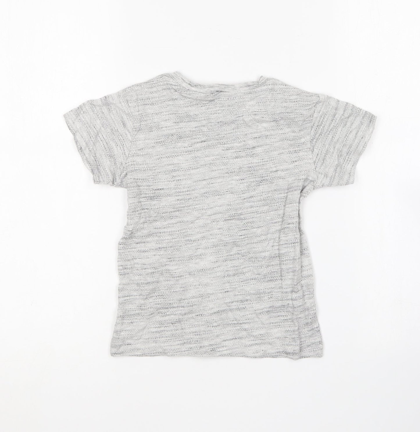 Matalan Boys Grey Cotton Basic T-Shirt Size 4 Years Round Neck