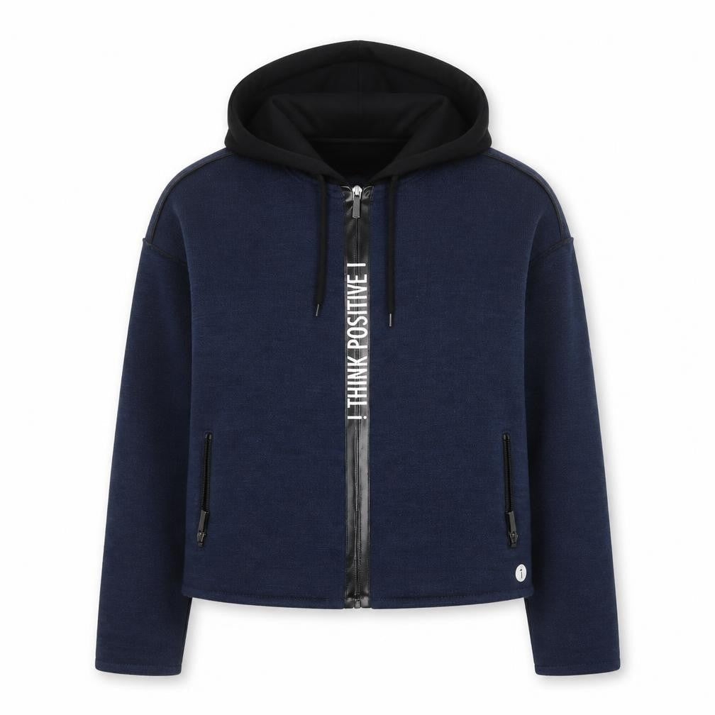 JAVA Womens Blue Polyester Full Zip Hoodie Size XS