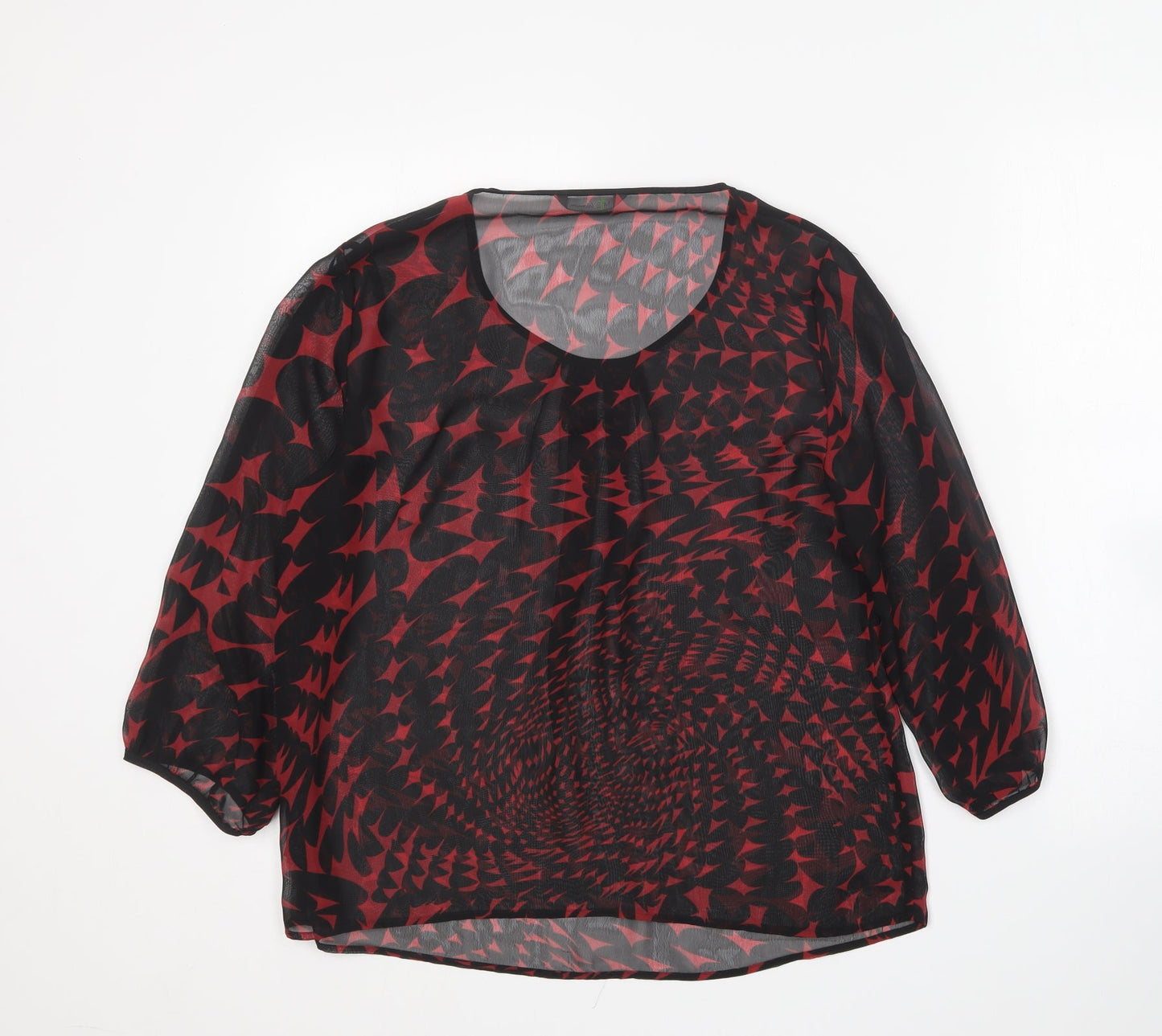 Marks and Spencer Womens Red Polyester Tunic Blouse Size 12 Round Neck