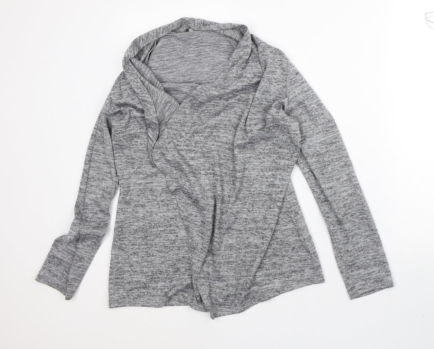 Mr Max Womens Grey Round Neck Geometric Polyester Cardigan Jumper Size S