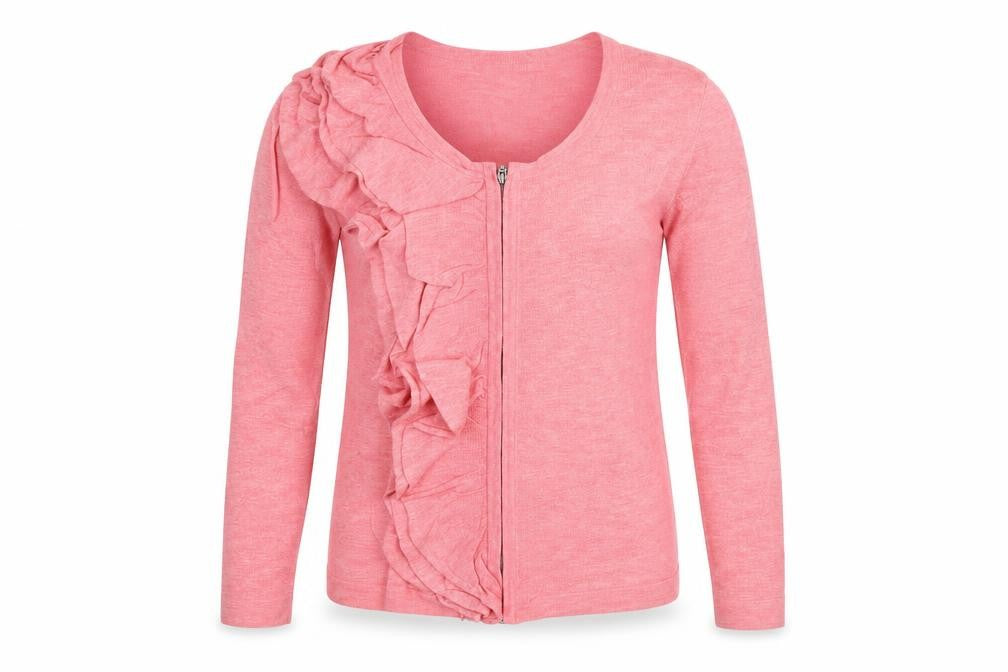 Sprit Womens Pink Round Neck Viscose Cardigan Jumper Size S