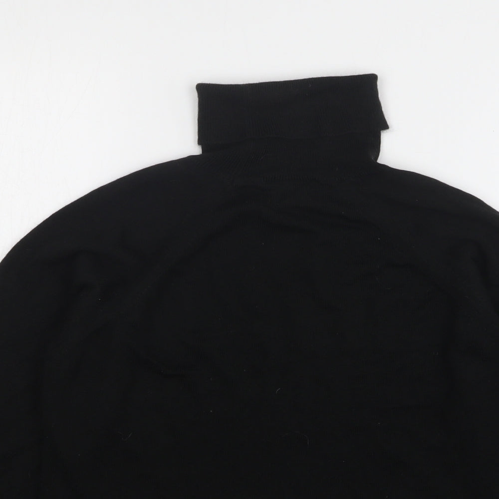 Nightingales Womens Black Roll Neck Acrylic Pullover Jumper Size M