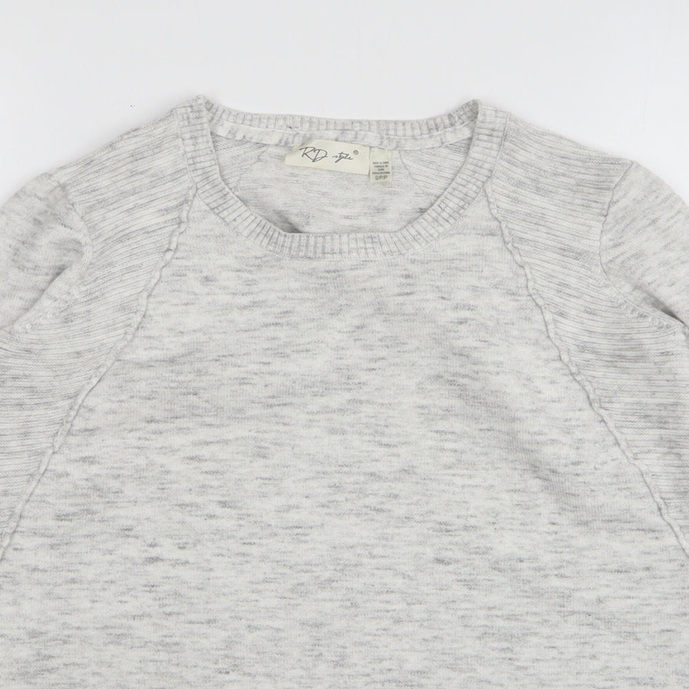 RD Style Womens Grey Round Neck Viscose Pullover Jumper Size S