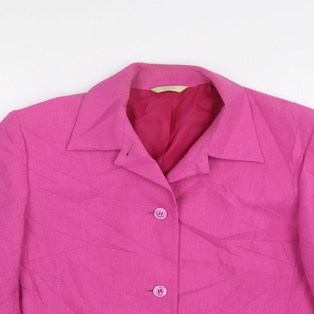 Marks and Spencer Womens Pink Polyester Jacket Suit Jacket Size 12