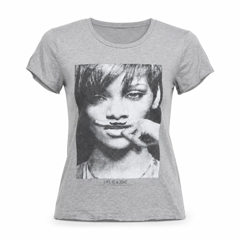 Chemistry Womens Grey 100% Cotton Jersey T-Shirt Size L Crew Neck