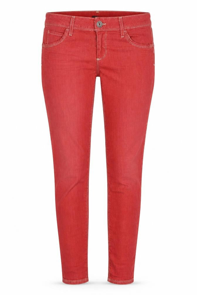 United Colors of Benetton Womens Red Cotton Skinny Jeans Size 32 L32 in Regular Zip