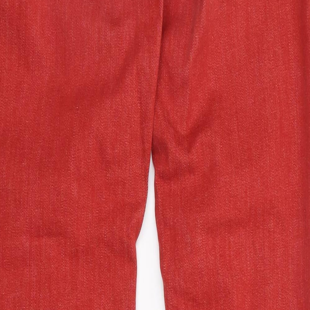 Benetton Jeans Womens Red Cotton Skinny Jeans Size 32 L32 in Regular Zip
