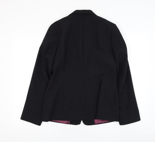New Look Womens Black Jacket Blazer Size 12 Button