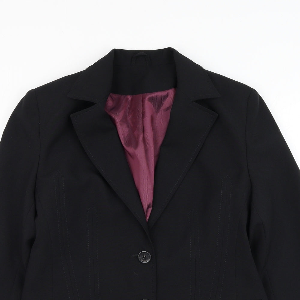 New Look Womens Black Jacket Blazer Size 12 Button