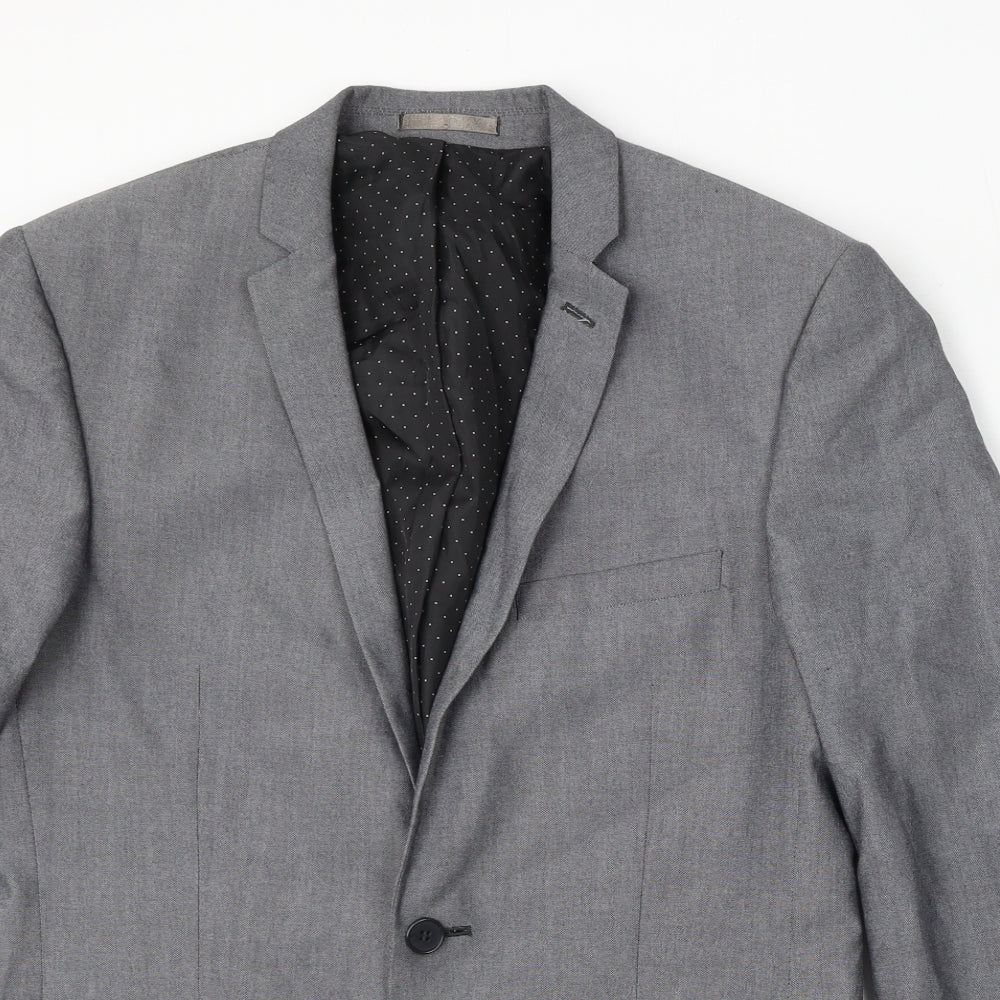 limehaus Mens Grey Polyester Jacket Suit Size 38