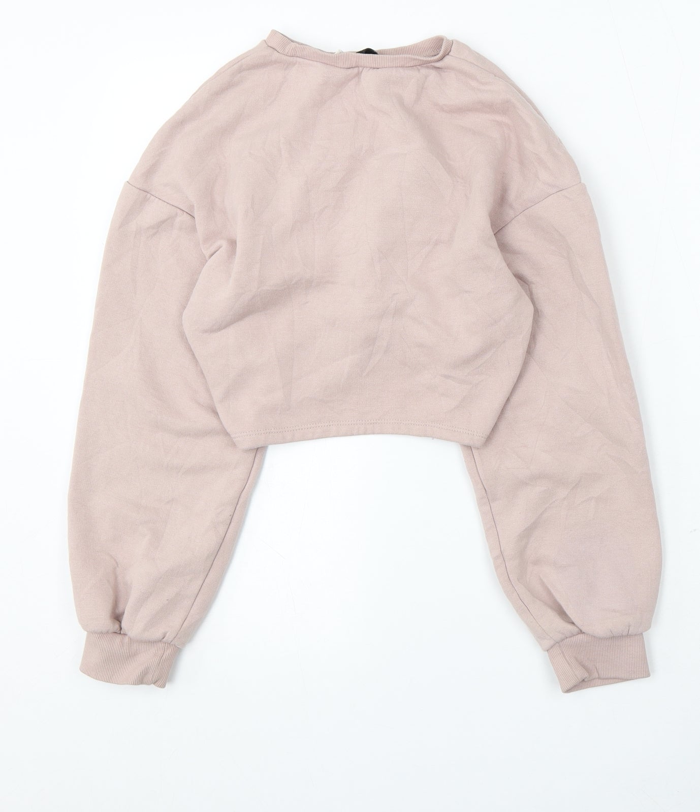 H&M Womens Pink Round Neck Cotton Pullover Jumper Size XS