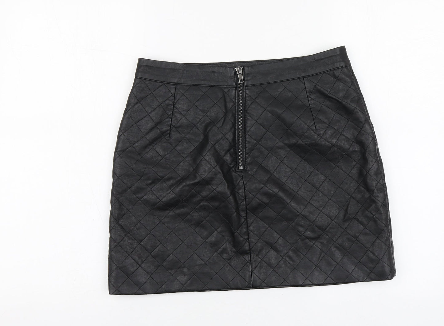 By Very Womens Black Polyurethane Mini Skirt Size 10