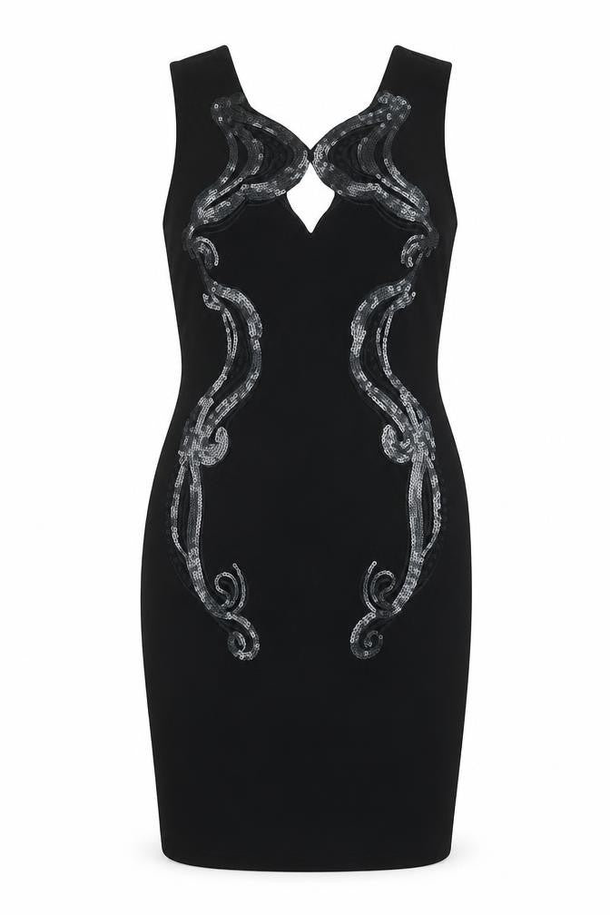 Reimi.Co Womens Black Polyester A-Line Size M V-Neck