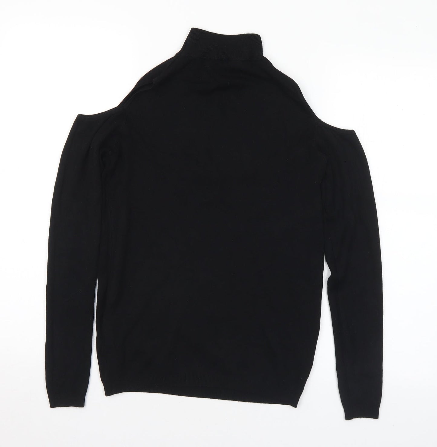 New Look Womens Black Mock Neck Viscose Pullover Jumper Size 10