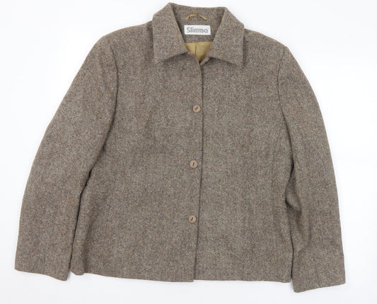 Slimma Womens Beige Jacket Coat Size 16