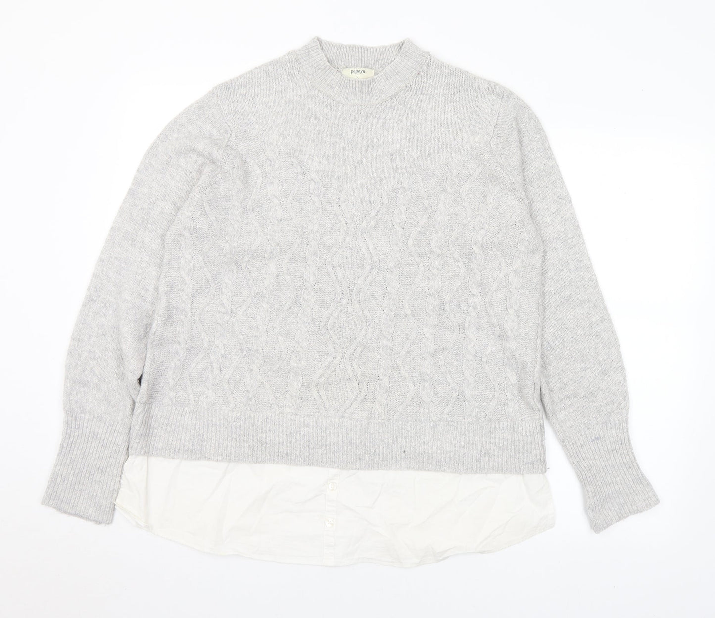 Matalan Womens Grey Mock Neck Acrylic Pullover Jumper Size L