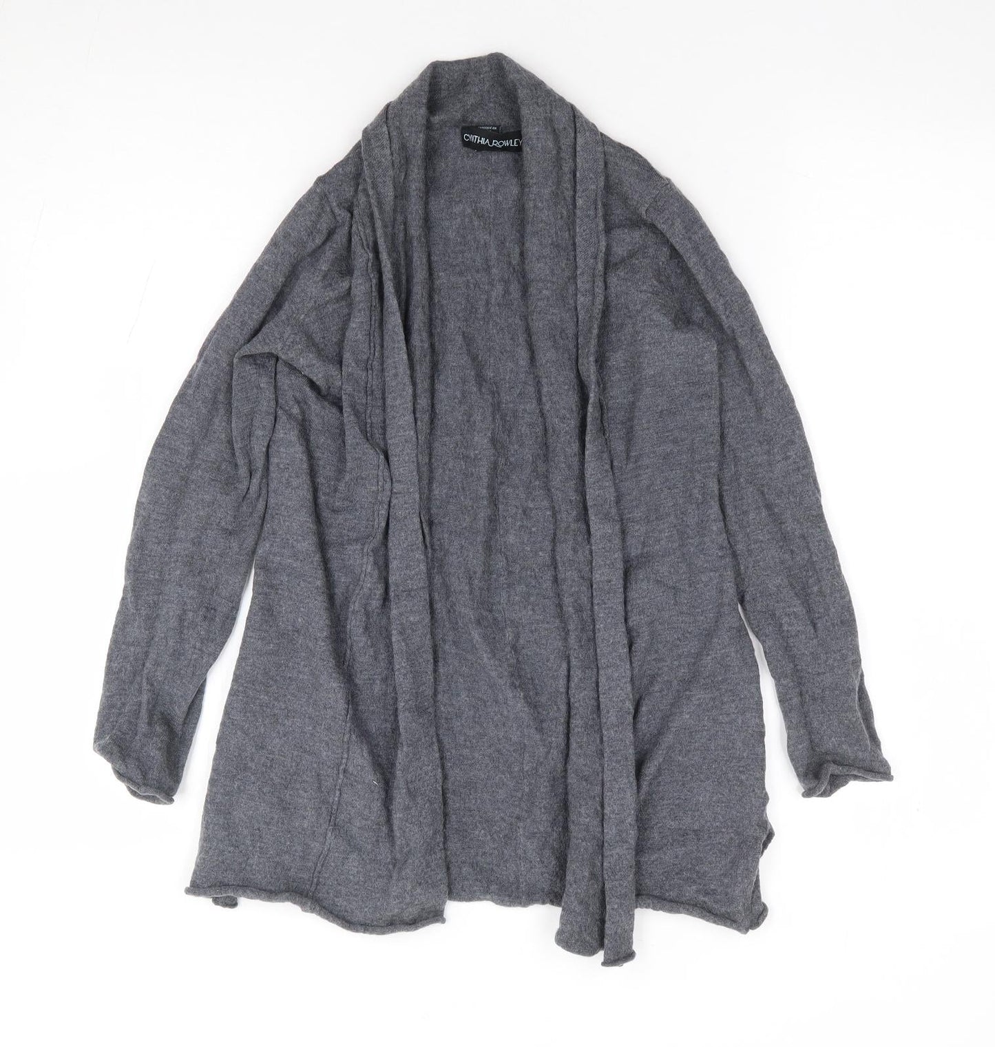 Cynthia Rowley Womens Grey V-Neck Wool Cardigan Jumper Size S