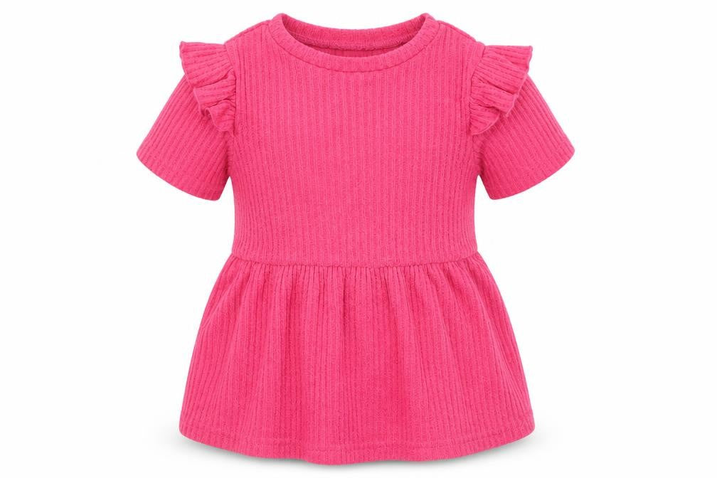 SheIn Girls Pink Polyester Basic Blouse Size 6 Years Round Neck Pullover