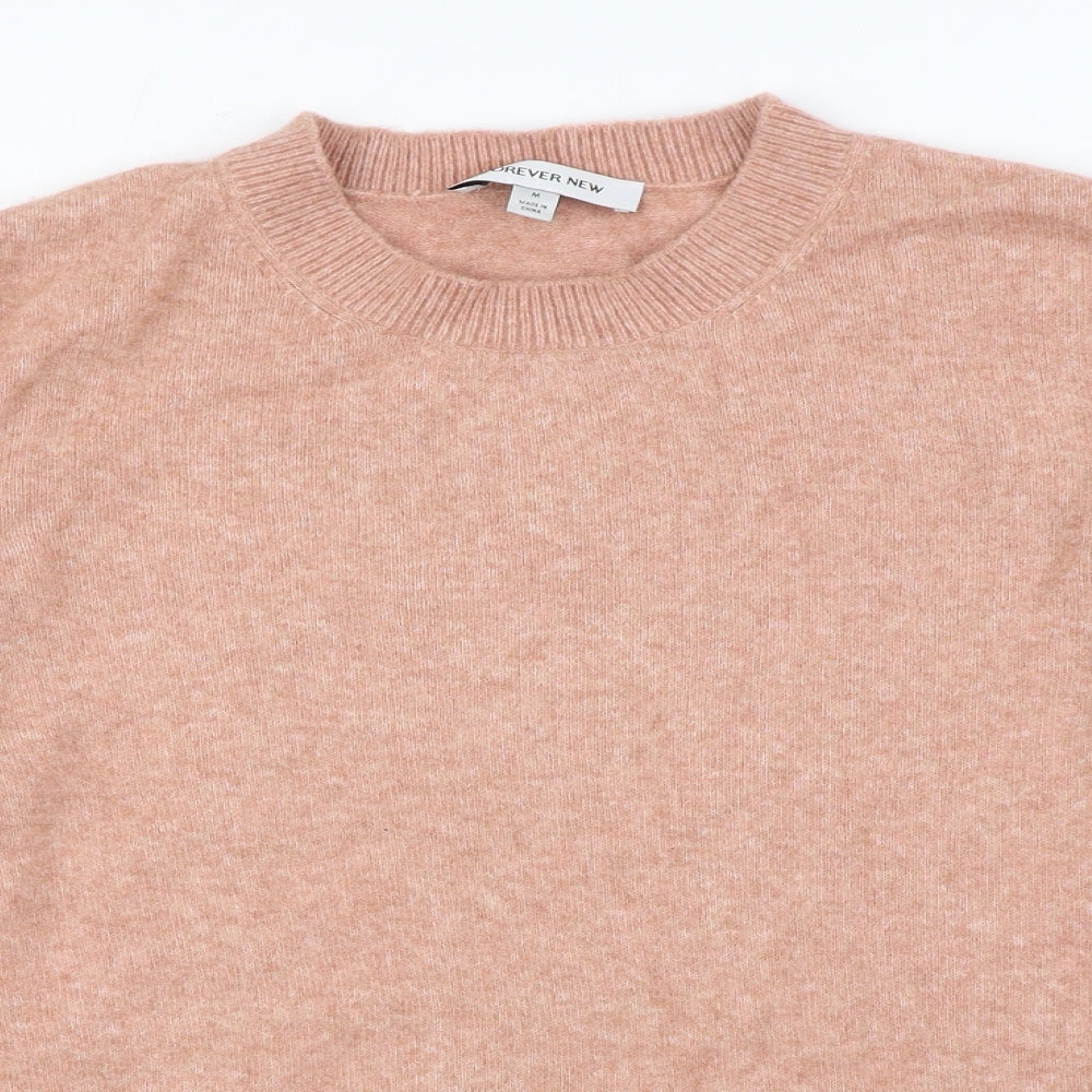 Forever New Womens Pink Round Neck Acrylic Pullover Jumper Size M