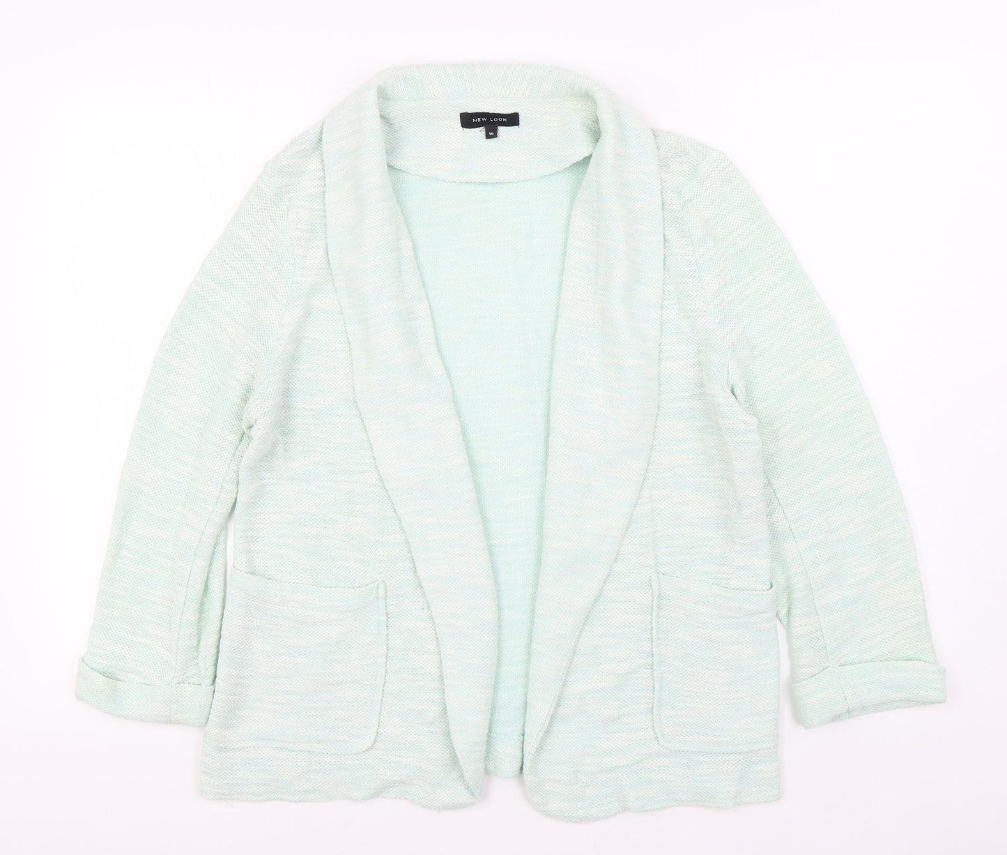 New Look Womens Green V-Neck Polyester Cardigan Jumper Size 14
