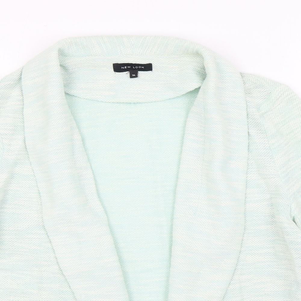 New Look Womens Green V-Neck Polyester Cardigan Jumper Size 14