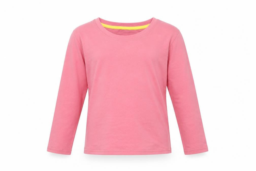SheIn Girls Pink Cotton Basic Casual Size 8 Years Crew Neck Pullover