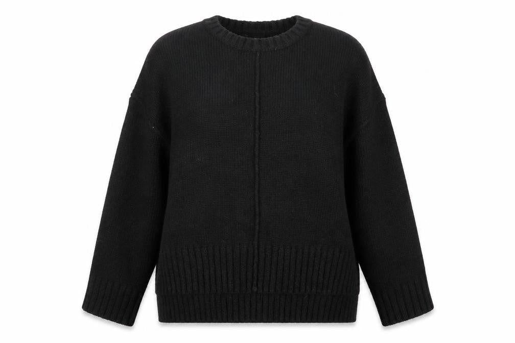 New Look Womens Black Crew Neck Acrylic Pullover Jumper Size M